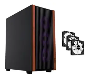 1stCool G6 Gehäuse in edlem Holzdekor / ATX / USB 3.0 / USB-C 3.0 / 3x Lüfter
