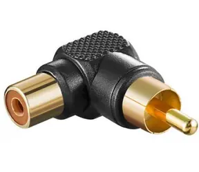Goobay Cinch (F)-(M) Adapter, abgewinkelt, schwarz / Adapter / Vergoldete Kontakte