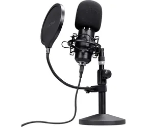 Trust GXT269 Emita II schwarz / Mikrofon / Kondensator / Tischstativ / USB / 2,5 m