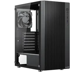 1stCool GAMER 4 schwarz / PC-Gehäuse / Midi-Tower / Ohne Netzteil / USB 3.0 / USB-C / Transparente Seitenwand