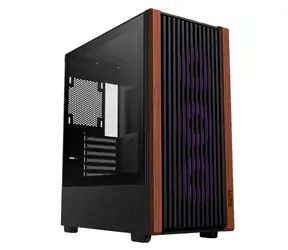 1stCool G6 Noble Wood Decor TS / PC-Gehäuse / ATX / 1x USB 3.0 + 1x USB-C / gehärtetes Glas / ohne Lüfter