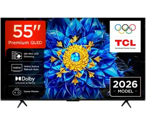 55" TCL 55P8L schwarz / Fernseher / QLED / Mini-LED / 4K UHD / 144 Hz / Google TV