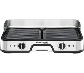 Rommelsbacher BBQ 2025, Edelstahl schwarz / Elektrischer Tischgrill / 2000 W / 2 Grillzonen