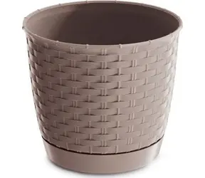 Prosperplast Blumentopf Ratolla Rund mokka / Durchmesser 14,5 cm / Höhe 12,7 cm / 1,2 l