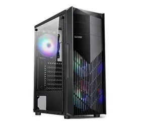 1stCool MONSTER EVO schwarz / PC-Gehäuse / Midi-Tower / ATX, Micro-ATX, Mini-ITX / 2x RGB-Lüfter / USB 3.0