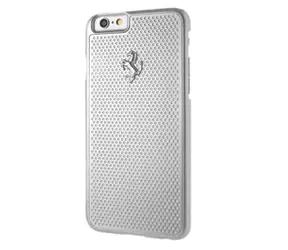 Ferrari Schutzhülle aus perforiertem Aluminium für iPhone 6/6S, Silber / Rückseite / Apple iPhone 6, 6S / Aluminium