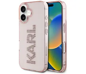 Karl Lagerfeld IML Strass- Logo pink / Hülle / für Apple iPhone 16