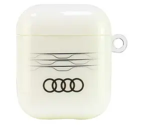 Audi IML Geometrisches Muster weiß / Hülle für Apple AirPods 1 & 2 / Geometrisches Muster