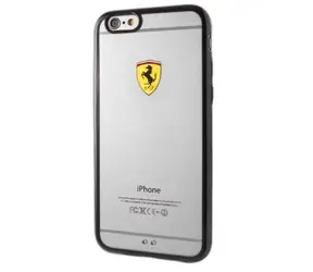 Ferrari -Rennschild, transparent schwarz / Rückseite / Apple iPhone 6 und 6S