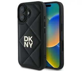 DKNY Quilted Stack Logo iPhone 16 schwarz / Hülle