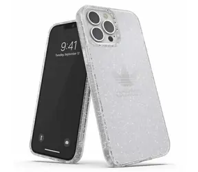Adidas OR Schutzhülle, transparent, glitzernd silber / Rückseite / Apple iPhone 13 Pro Max