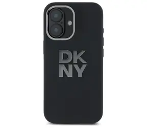 DKNY Flüssigsilikon- Logo schwarz / Rückseite für iPhone 16