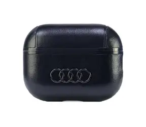 Audi Lederhülle mit Big Logo für Apple AirPods Pro 2, schwarz / Hülle / Apple AirPods Pro 2 / Leder