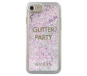 Guess Liquid Glitter Hartschalen-Hülle, Party-Lila / Hülle / Apple iPhone 6, 7, 8, SE 2020 und SE 2022