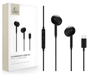 Tech-Protect Ultraboost Core G2 schwarz / Kabellose Kopfhörer / Bluetooth / USB-C-Ladehülle