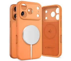 Tech-Protect Silikon-MagSafe-Hülle, orange / Schutzhülle / Apple iPhone 17 Pro / MagSafe / Silikon