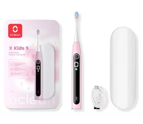 Oclean X Kids Set pink / Schallzahnbürste für Kinder / Reiseetui / 5 Modi / 72.000 Vibrationen