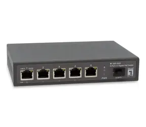 LevelOne GEP-0625 / Switch / Unmanaged / 5x 2,5GbE / 4X PoE+ 65W / lüfterlos