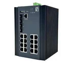 LevelOne IGU-2071 / Industrie-Switch / 16x GbE / 4X SFP Combo 2,5G / Managed L2+ / DIN-Schiene