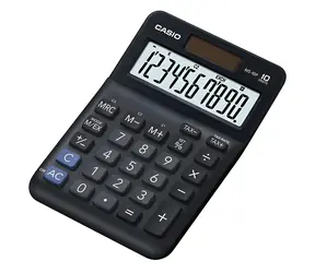 Casio MS 10 F schwarz / Tischrechner mit Mehrwertsteuerberechnung / zehnstellig