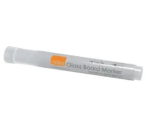 NOBO Glasboardmarker weiß / Marker / 4 Stück / grobe Spitze / trocken abwischbar