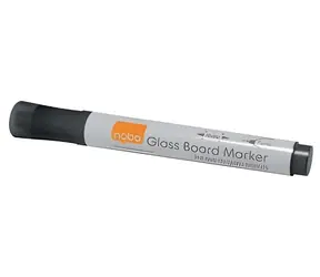 NOBO Glasboardmarker schwarz / Marker / 4 Stück / grobe Spitze / trocken abwischbar