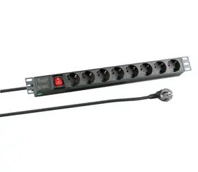 EFB EK631DE.2 schwarz / PDU / 19" / 1U / 8x DE-Steckdose / Schalter / 2 m