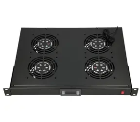 Extralink Lüftungseinheit 19" schwarz / Lüftungseinheit / 4X Lüfter / 1 HE / Thermostat / 240 V