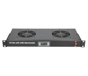 Extralink Lüftungsgerät schwarz / Lüftungsgerät / 19" / 1 HE / 2 Lüfter / mit Thermostat