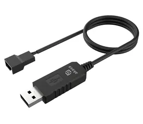 Akasa USB-zu-PC-Lüfteradapter schwarz / Netzteil / 5 V auf 12 V / 0,6 m
