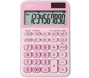 Sharp ELM335BPK pink / Taschenrechner / 10-stellige Anzeige / Solar- und Batteriebetrieb / Blisterverpackung