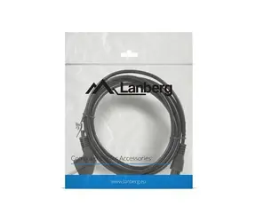 Lanberg CEE7/7 - C5 90° schwarz / Netzkabel / 3 m / VDE