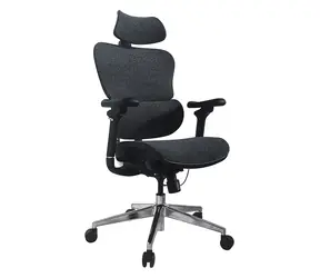 Ergonomischer Bürostuhl Equip Blau/Schwarz / Bürostuhl / Kopfstütze / Netzgewebe / Belastbarkeit 150 kg