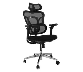 Ergonomischer Bürostuhl Equip , schwarz, gepolsterter Sitz / Bürostuhl / Kopfstütze / Belastbarkeit 150 kg