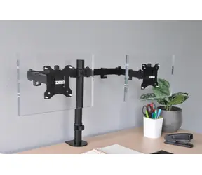 AVELI DESQ / Doppelmonitorhalterung / schwenkbar / VESA 75x75, 100x100 / Tragkraft 9 kg/Monitor