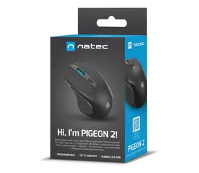 Natec Pigeon 2 schwarz / Kabelgebundene optische Maus / 4.000 DPI / USB-A / RGB-Hintergrundbeleuchtung / 6 Tasten