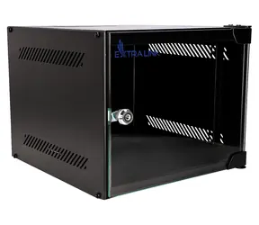 Extralink LITE 4U 10" schwarz / Rack / Wandmontage / Breite 280 mm / Tiefe 310 mm / Glastür