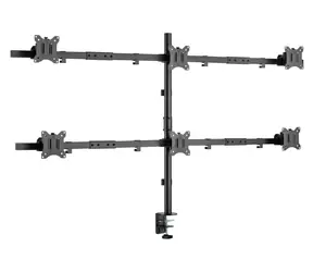 Equip 650160 schwarz / Tischhalterung für 6 Monitore / 17"-32" / VESA 75x75-100x100 / Tragkraft 7 kg/Monitor / 360°