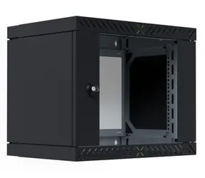 EFB WGX-0906TS.G1 schwarz / Wandschrank / 19" / 9 HE / Glastür / Tragfähigkeit 60 kg