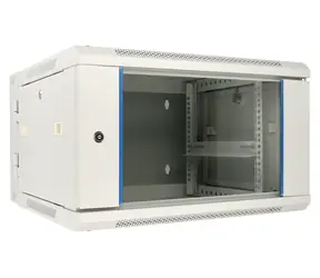 Extralink Wandrack 6 HE 600 x 600 mm grau / Rack / 19" / Glastür / zweiteilig / Tragfähigkeit 30 kg