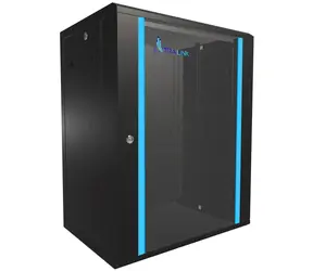 Extralink Wandrack 15 HE schwarz / Rack / 19" / 600 x 450 mm / Glastür / Tragfähigkeit 120 kg