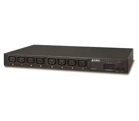 Planet IPM-8220 / IP-PDU / 8 x 230 V/10 A Steckdosen / LED-Anzeige / Wattmeter / 19"/1 HE Rack