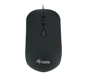 Equip Comfort Maus, schwarz / Kabelgebundene Maus / USB-A / Einstellbare DPI 800-1600 / 1,35 m Kabel / 3 Tasten