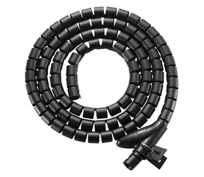 Equip Kabelspirale schwarz / Kabelschutzspirale / Untertischmontage / 1 m / 20 mm