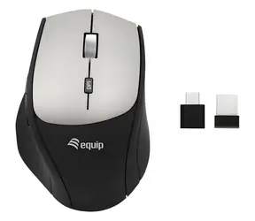 Equip kabellose Maus, schwarz / Maus / Rechtshänder / 2400 DPI / 2,4 GHz / USB-A/USB-C-Empfänger