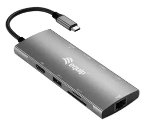 Equip Dock 9in1 USB-C / Dockingstation / HDMI 4K/60Hz / Gigabit-Ethernet / 2x USB-A 3.2 / PD 100W / 0,25 m