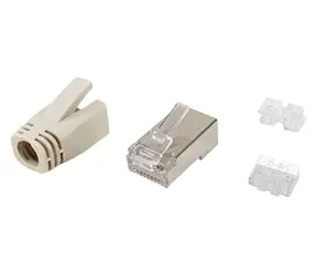Cat6a transparent / RJ45- Equip / geschirmt / vergoldete Kontakte / 100 Stück
