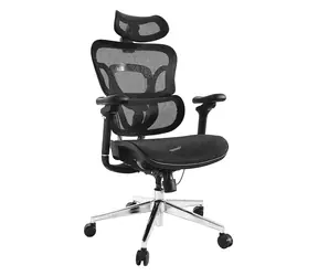 Ergonomischer Bürostuhl Equip , schwarz / Bürostuhl / Netzgewebesitz / Kopfstütze / Belastbarkeit 150 kg