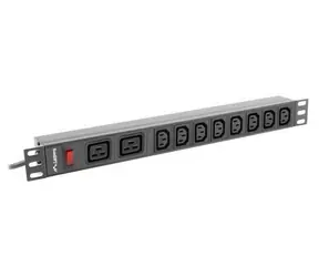 Lanberg PDU / Rack-Steckdosenleiste / 19" / 1 HE / 10 Steckdosen / 2 m