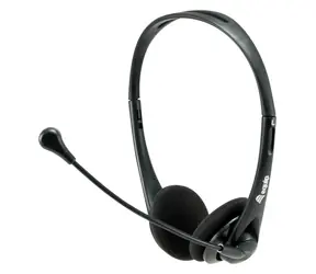 Equip mit Mikrofon, schwarz / Headset / 3,5-mm-Klinkenstecker / Kopfhörer / 1,8 m Kabel
